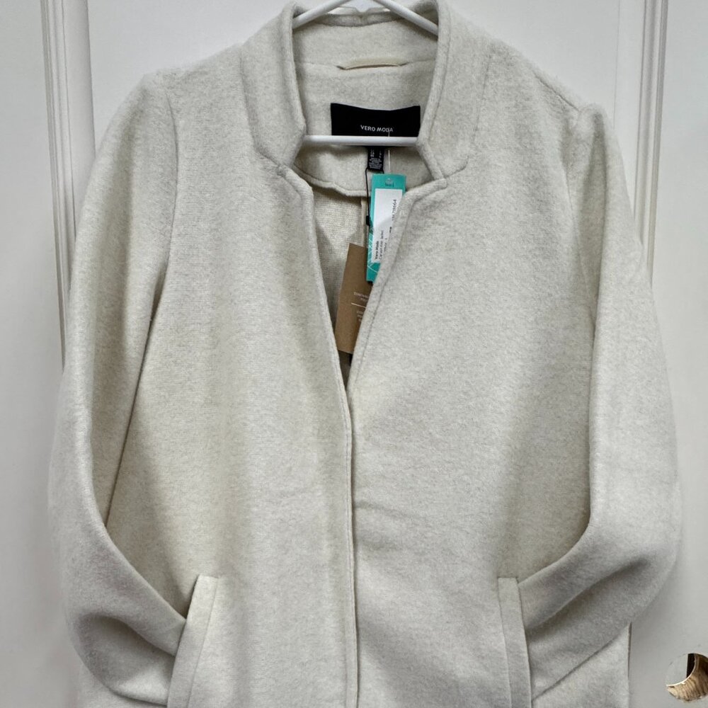 Vero Moda Katrine Brushed Jacket In Oatmeal Women's Large